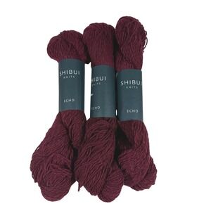 Shibui Knits Echo Yarn Bordeaux 2018 Dye Lot 1495 Silk Merino DK 3 Skeins 480yds